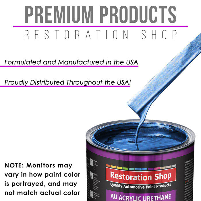 Viper Blue Metallic Acrylic Urethane Auto Paint - Complete Quart Paint Kit - Professional Single Stage Automotive Car Coating, 4:1 Mix Ratio 2.8 VOC