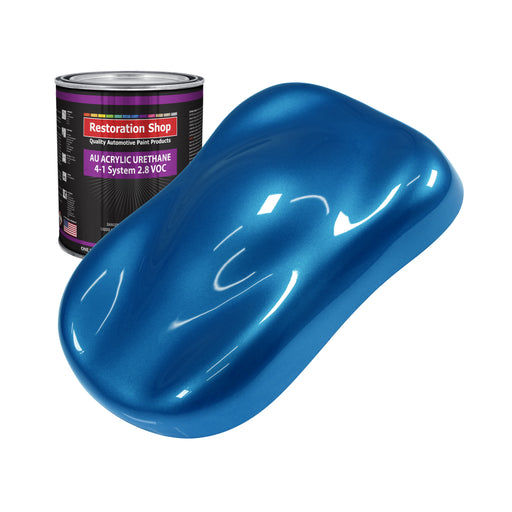 Viper Blue Metallic Acrylic Urethane Auto Paint - Quart Paint Color Only - Professional Single Stage High Gloss Automotive Car Truck Coating, 2.8 VOC