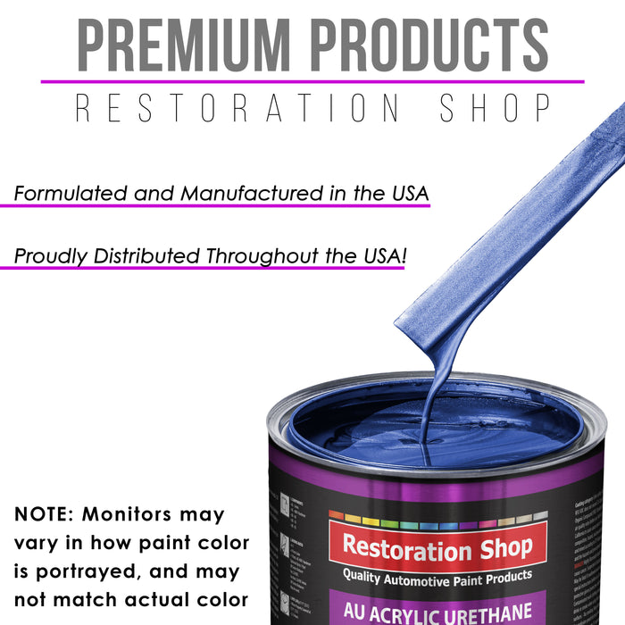 Daytona Blue Pearl Acrylic Urethane Auto Paint - Complete Gallon Paint Kit - Professional Single Stage Automotive Car Coating, 4:1 Mix Ratio 2.8 VOC