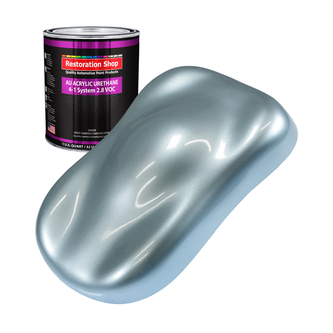 Ice Blue Metallic Acrylic Urethane Auto Paint - Quart Paint Color Only - Professional Single Stage High Gloss Automotive, Car, Truck Coating, 2.8 VOC
