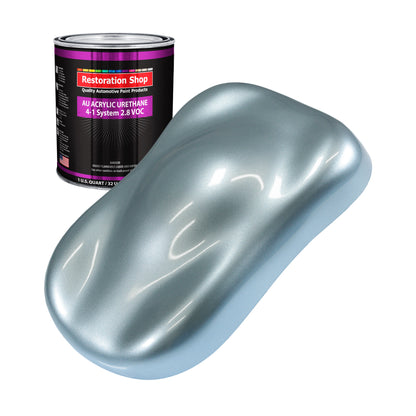 Ice Blue Metallic Acrylic Urethane Auto Paint - Quart Paint Color Only - Professional Single Stage High Gloss Automotive, Car, Truck Coating, 2.8 VOC