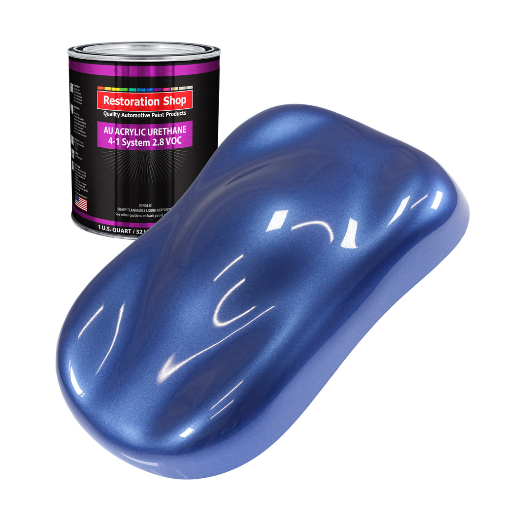 Cosmic Blue Metallic Acrylic Urethane Auto Paint - Quart Paint Color Only - Professional Single Stage High Gloss Automotive Car Truck Coating, 2.8 VOC