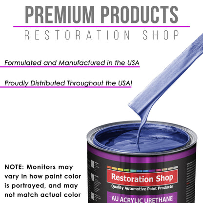 Indigo Blue Metallic Acrylic Urethane Auto Paint - Gallon Paint Color Only - Professional Single Stage High Gloss Automotive Car Truck Coating 2.8 VOC