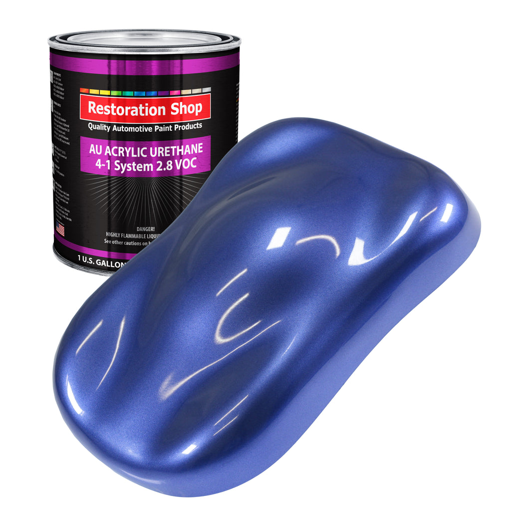 Indigo Blue Metallic Acrylic Urethane Auto Paint - Gallon Paint Color Only - Professional Single Stage High Gloss Automotive Car Truck Coating 2.8 VOC