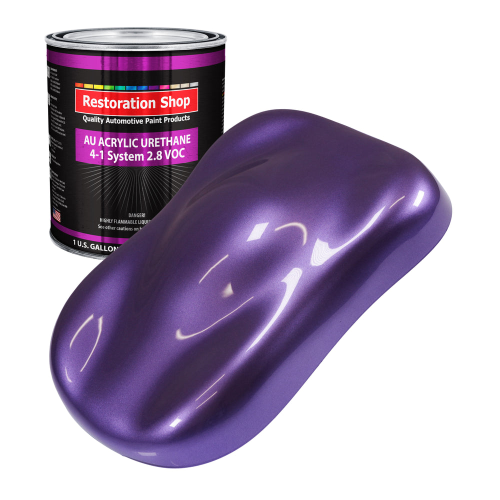 Plum Crazy Metallic Acrylic Urethane Auto Paint - Gallon Paint Color Only - Professional Single Stage High Gloss Automotive Car Truck Coating, 2.8 VOC