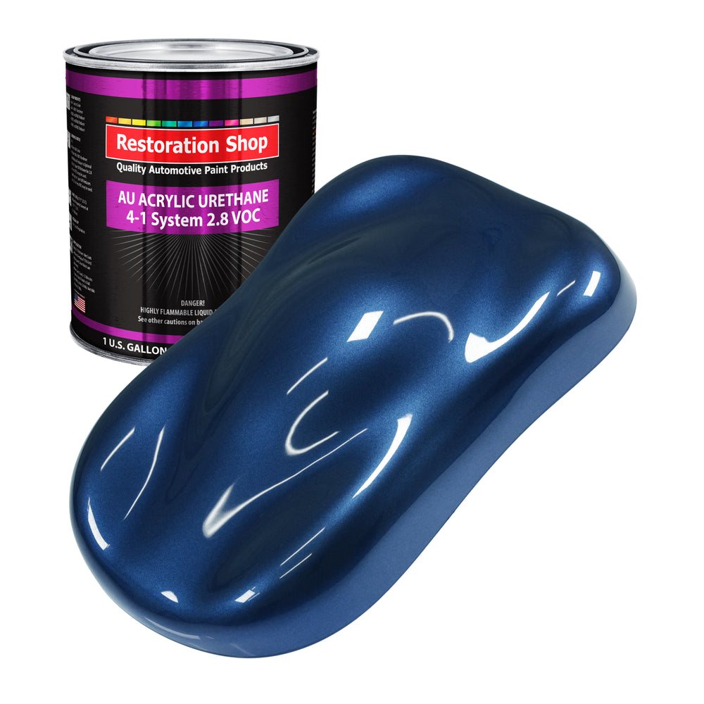 Sapphire Blue Metallic Acrylic Urethane Auto Paint - Gallon Paint Color Only - Professional Single Stage Gloss Automotive Car Truck Coating, 2.8 VOC