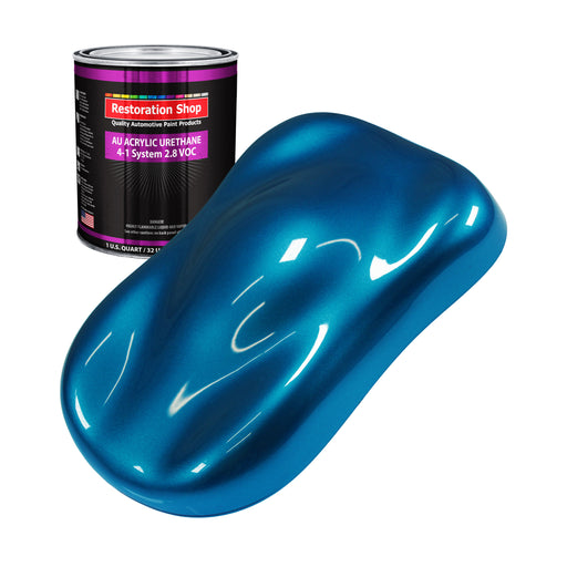 Cruise Night Blue Metallic Acrylic Urethane Auto Paint - Quart Paint Color Only - Professional Single Stage Gloss Automotive Car Truck Coating 2.8 VOC
