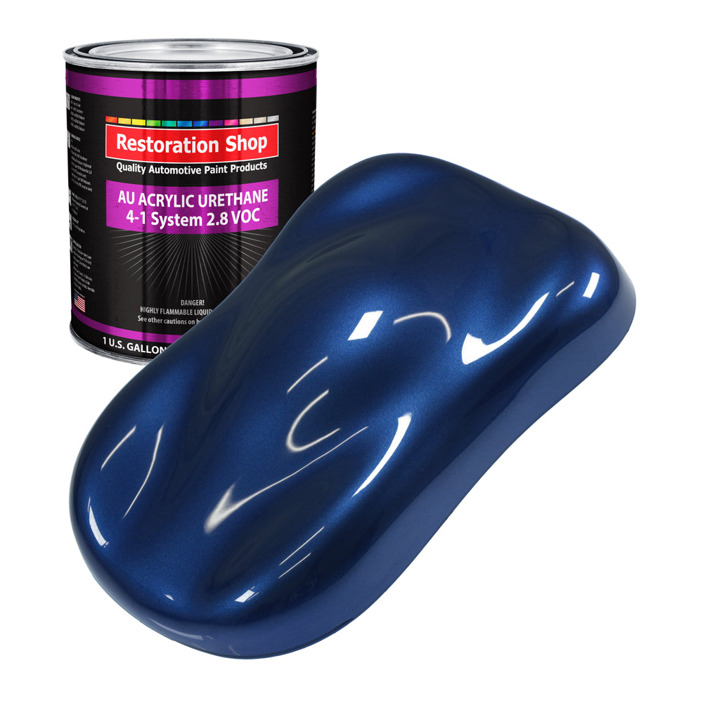 Daytona Blue Metallic Acrylic Urethane Auto Paint - Gallon Paint Color Only - Professional Single Stage Gloss Automotive Car Truck Coating 2.8 VOC