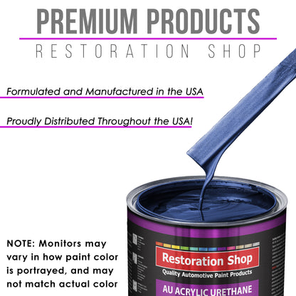Daytona Blue Metallic Acrylic Urethane Auto Paint - Complete Gallon Paint Kit - Professional Single Stage Automotive Car Coating 4:1 Mix Ratio 2.8 VOC