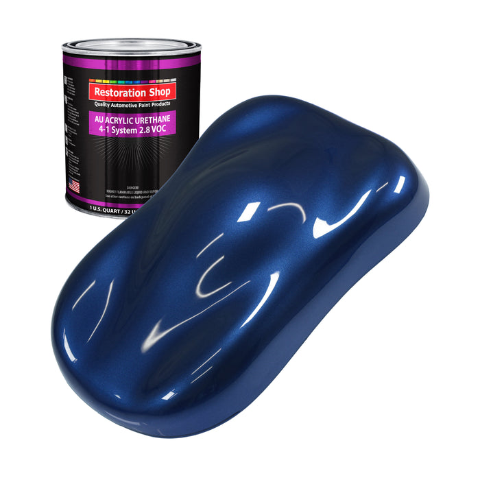 Daytona Blue Metallic Acrylic Urethane Auto Paint - Quart Paint Color Only - Professional Single Stage High Gloss Automotive Car Truck Coating 2.8 VOC