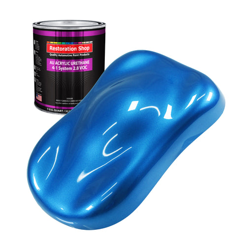 Fiji Blue Metallic Acrylic Urethane Auto Paint - Quart Paint Color Only - Professional Single Stage High Gloss Automotive, Car, Truck Coating, 2.8 VOC