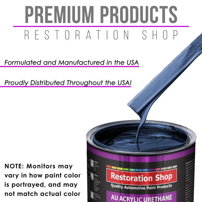 Moonlight Drive Blue Metallic Acrylic Urethane Auto Paint - Complete Quart Paint Kit - Pro Single Stage Automotive Car Coating, 4:1 Mix Ratio 2.8 VOC