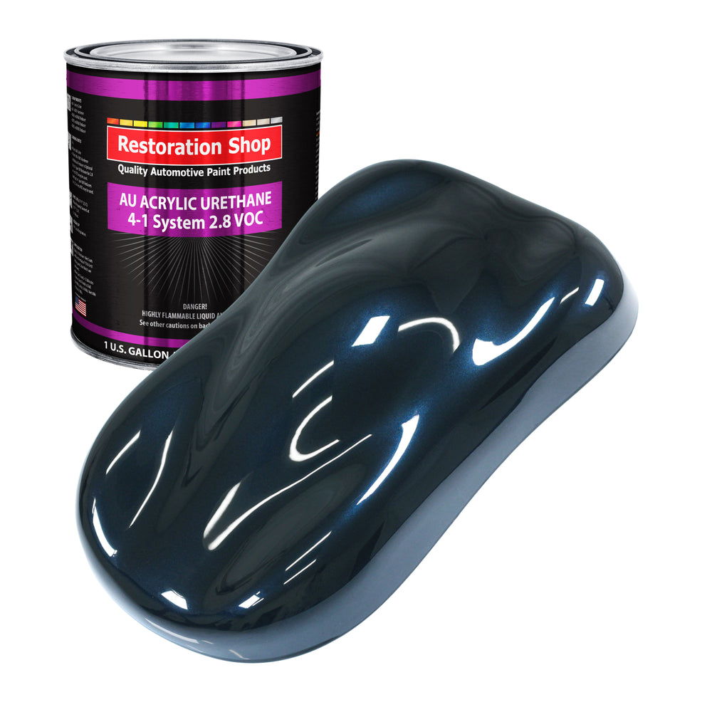 Dark Midnight Blue Pearl Acrylic Urethane Auto Paint - Gallon Paint Color Only - Professional Single Stage Gloss Automotive Car Truck Coating, 2.8 VOC