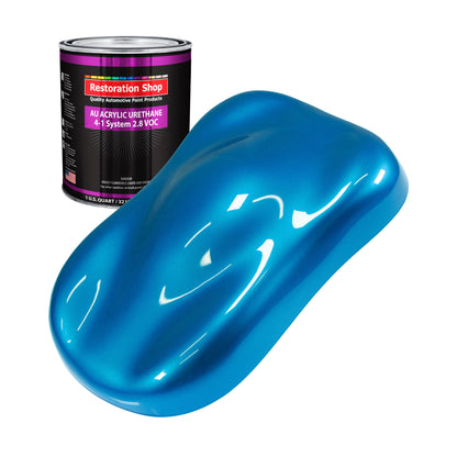 Intense Blue Metallic Acrylic Urethane Auto Paint - Quart Paint Color Only - Professional Single Stage High Gloss Automotive Car Truck Coating 2.8 VOC