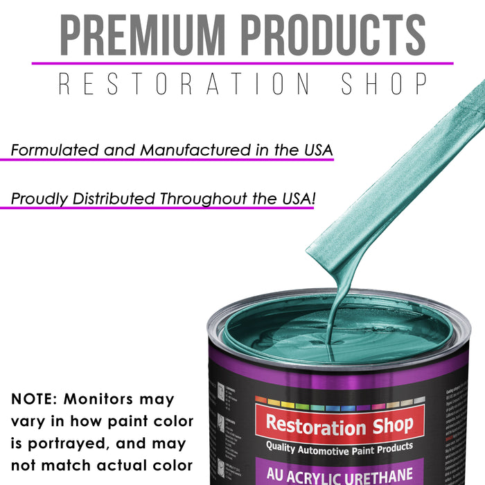 Gulfstream Aqua Metallic Acrylic Urethane Auto Paint - Gallon Paint Color Only - Professional Single Stage Gloss Automotive Car Truck Coating, 2.8 VOC