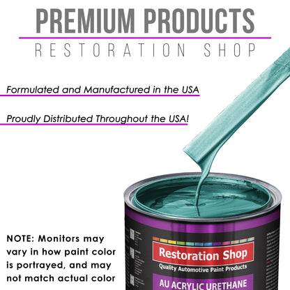 Gulfstream Aqua Metallic Acrylic Urethane Auto Paint (Complete Quart Paint Kit) Professional Single Stage Automotive Car Coating 4:1 Mix Ratio 2.8 VOC