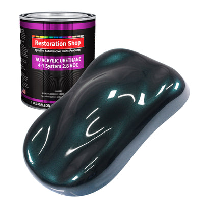 Dark Turquoise Metallic Acrylic Urethane Auto Paint - Gallon Paint Color Only - Professional Single Stage Gloss Automotive Car Truck Coating, 2.8 VOC