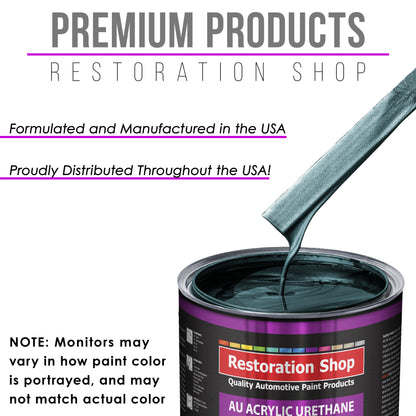 Dark Turquoise Metallic Acrylic Urethane Auto Paint (Complete Gallon Paint Kit) Professional Single Stage Automotive Car Coating 4:1 Mix Ratio 2.8 VOC
