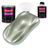 Sage Green Metallic Acrylic Urethane Auto Paint - Complete Quart Paint Kit - Professional Single Stage Automotive Car Coating, 4:1 Mix Ratio 2.8 VOC