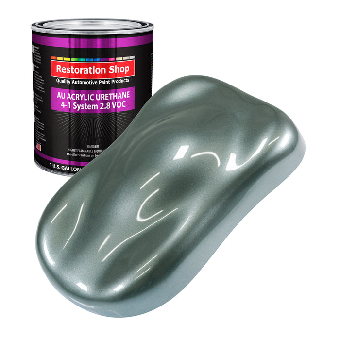 Steel Gray Metallic Acrylic Urethane Auto Paint - Gallon Paint Color Only - Professional Single Stage High Gloss Automotive Car Truck Coating, 2.8 VOC