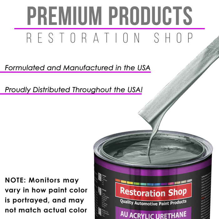 Steel Gray Metallic Acrylic Urethane Auto Paint - Quart Paint Color Only - Professional Single Stage High Gloss Automotive Car Truck Coating, 2.8 VOC