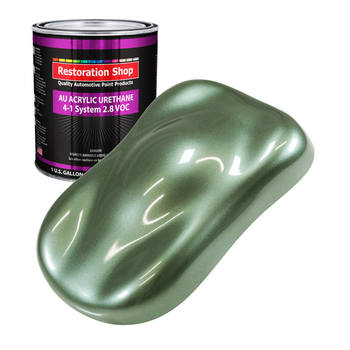 Fern Green Metallic Acrylic Urethane Auto Paint - Gallon Paint Color Only - Professional Single Stage High Gloss Automotive Car Truck Coating, 2.8 VOC