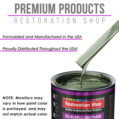 Fern Green Metallic Acrylic Urethane Auto Paint - Complete Quart Paint Kit - Professional Single Stage Automotive Car Coating, 4:1 Mix Ratio 2.8 VOC