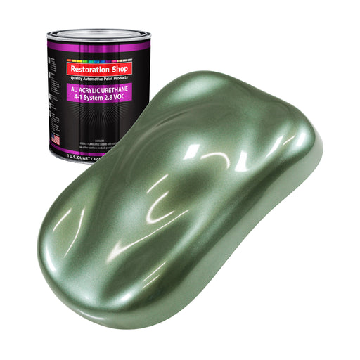 Fern Green Metallic Acrylic Urethane Auto Paint - Quart Paint Color Only - Professional Single Stage High Gloss Automotive Car Truck Coating, 2.8 VOC
