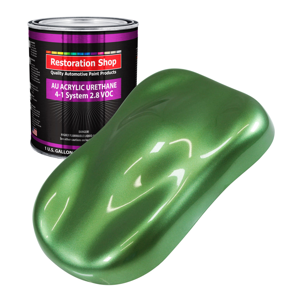 Medium Green Metallic Acrylic Urethane Auto Paint - Gallon Paint Color Only - Professional Single Stage Gloss Automotive Car Truck Coating 2.8 VOC