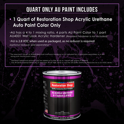 Medium Green Metallic Acrylic Urethane Auto Paint - Quart Paint Color Only - Professional Single Stage High Gloss Automotive Car Truck Coating 2.8 VOC