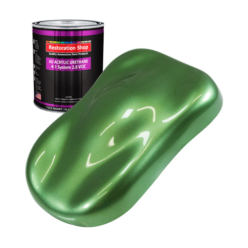Medium Green Metallic Acrylic Urethane Auto Paint - Quart Paint Color Only - Professional Single Stage High Gloss Automotive Car Truck Coating 2.8 VOC
