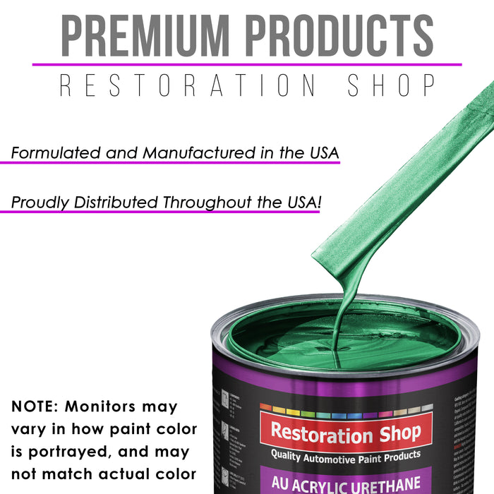 Rally Green Metallic Acrylic Urethane Auto Paint - Quart Paint Color Only - Professional Single Stage High Gloss Automotive Car Truck Coating, 2.8 VOC