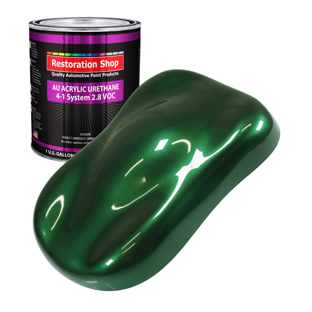 British Racing Green Metallic Acrylic Urethane Auto Paint - Gallon Paint Color Only - Professional Single Stage Automotive Car Truck Coating, 2.8 VOC