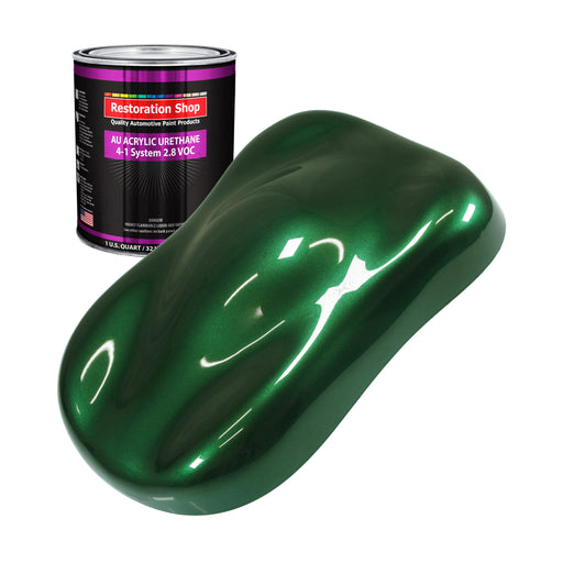 British Racing Green Metallic Acrylic Urethane Auto Paint - Quart Paint Color Only - Professional Single Stage Automotive Car Truck Coating, 2.8 VOC