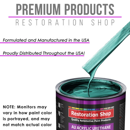 Dark Teal Metallic Acrylic Urethane Auto Paint - Quart Paint Color Only - Professional Single Stage High Gloss Automotive, Car, Truck Coating, 2.8 VOC