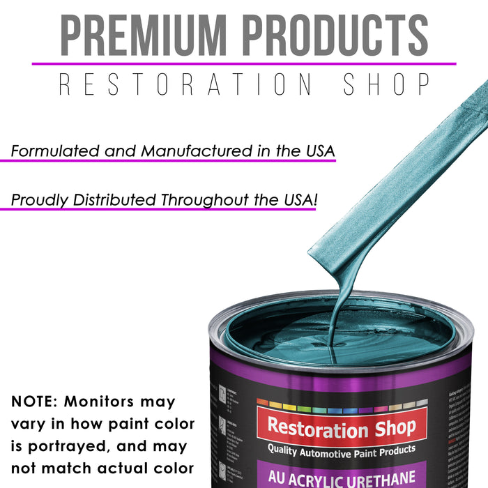 Teal Green Metallic Acrylic Urethane Auto Paint - Quart Paint Color Only - Professional Single Stage High Gloss Automotive Car Truck Coating, 2.8 VOC