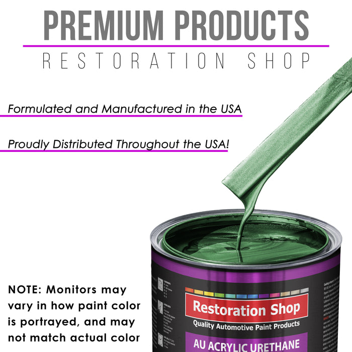 Emerald Green Metallic Acrylic Urethane Auto Paint - Gallon Paint Color Only - Professional Single Stage Gloss Automotive Car Truck Coating, 2.8 VOC