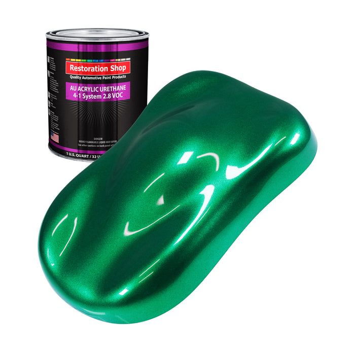 Emerald Green Metallic Acrylic Urethane Auto Paint - Quart Paint Color Only - Professional Single Stage Gloss Automotive Car Truck Coating 2.8 VOC