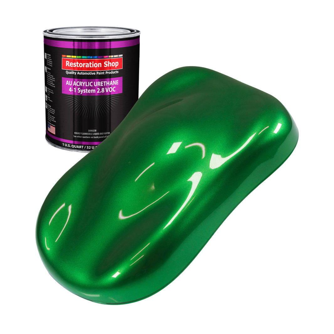Gasser Green Metallic Acrylic Urethane Auto Paint - Quart Paint Color Only - Professional Single Stage High Gloss Automotive Car Truck Coating 2.8 VOC