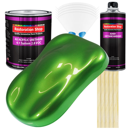 Synergy Green Metallic Acrylic Urethane Auto Paint (Complete Gallon Paint Kit) Professional Single Stage Automotive Car Coating, 4:1 Mix Ratio 2.8 VOC