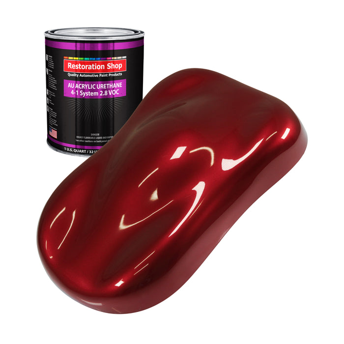 Fire Red Pearl Acrylic Urethane Auto Paint - Quart Paint Color Only - Professional Single Stage High Gloss Automotive, Car, Truck Coating, 2.8 VOC