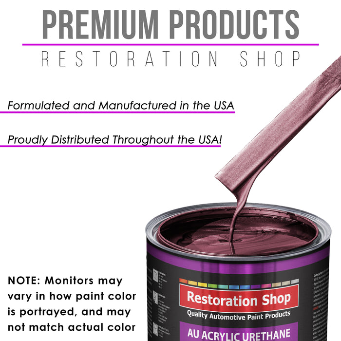 Vintage Burgundy Metallic Acrylic Urethane Auto Paint - Complete Quart Paint Kit - Pro Single Stage Automotive Car Truck Coating 4:1 Mix Ratio 2.8 VOC