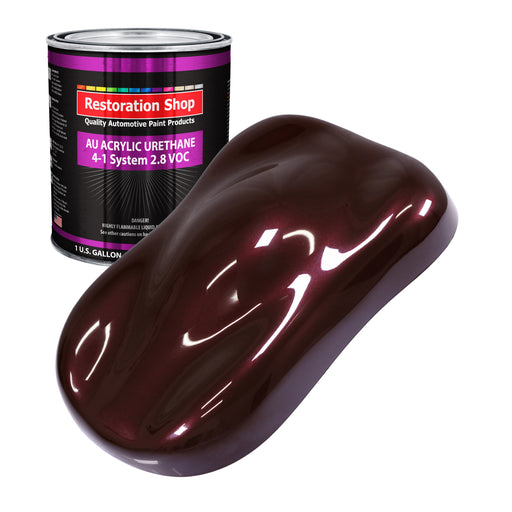 Molten Red Metallic Acrylic Urethane Auto Paint - Gallon Paint Color Only - Professional Single Stage High Gloss Automotive Car Truck Coating, 2.8 VOC