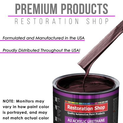 Molten Red Metallic Acrylic Urethane Auto Paint - Complete Quart Paint Kit - Professional Single Stage Automotive Car Coating, 4:1 Mix Ratio 2.8 VOC