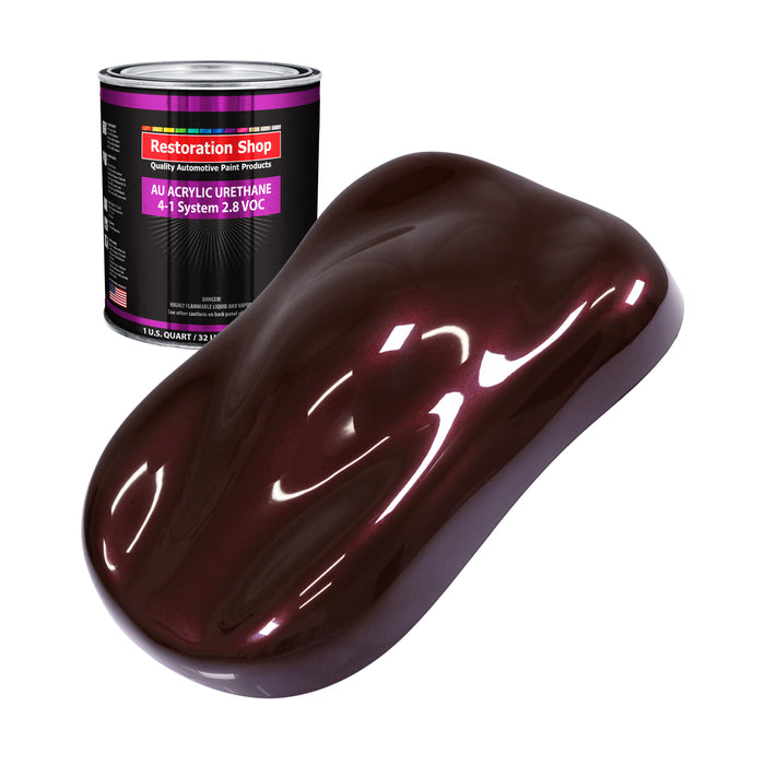 Molten Red Metallic Acrylic Urethane Auto Paint - Quart Paint Color Only - Professional Single Stage High Gloss Automotive Car Truck Coating, 2.8 VOC
