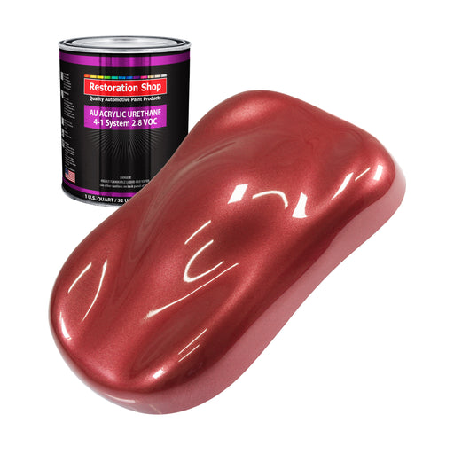 Candy Apple Red Metallic Acrylic Urethane Auto Paint - Quart Paint Color Only - Professional Single Stage Gloss Automotive Car Truck Coating, 2.8 VOC