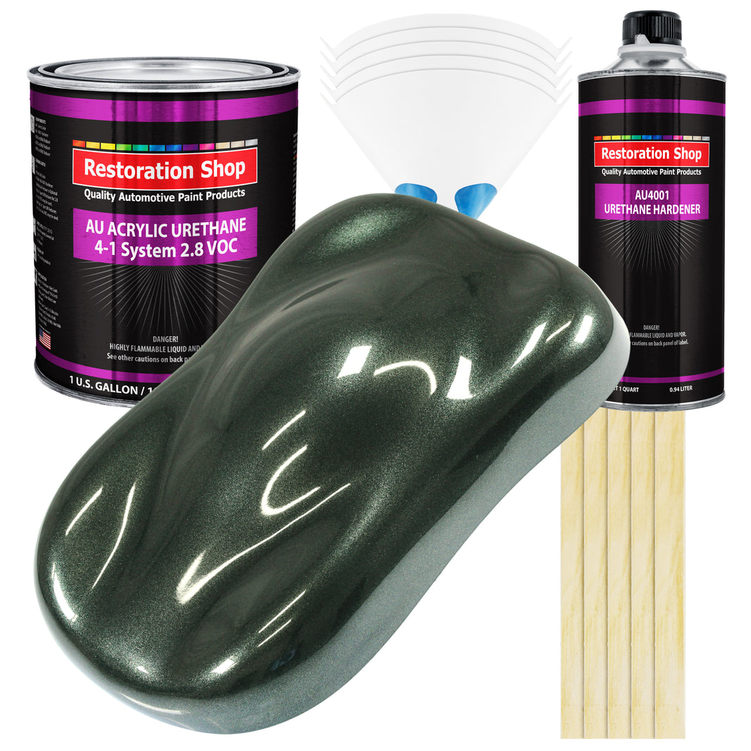 Fathom Green Firemist Acrylic Urethane Auto Paint - Complete Gallon Paint Kit - Professional Single Stage Automotive Car Coating 4:1 Mix Ratio 2.8 VOC