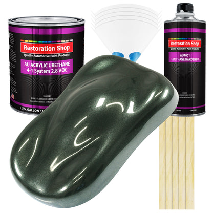 Fathom Green Firemist Acrylic Urethane Auto Paint - Complete Gallon Paint Kit - Professional Single Stage Automotive Car Coating 4:1 Mix Ratio 2.8 VOC
