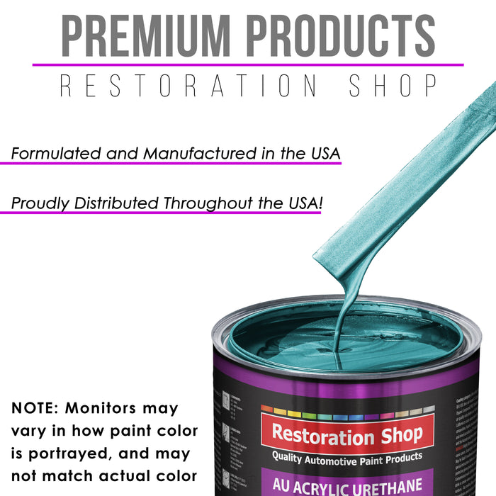 Aquamarine Firemist Acrylic Urethane Auto Paint - Complete Gallon Paint Kit - Professional Single Stage Automotive Car Coating, 4:1 Mix Ratio 2.8 VOC