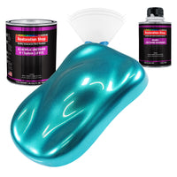 Aquamarine Firemist Acrylic Urethane Auto Paint - Complete Quart Paint Kit - Professional Single Stage Automotive Car Coating, 4:1 Mix Ratio 2.8 VOC
